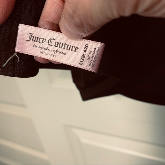 Juicy Couture Intimates Black Padded Push Up Bra Gold Metal Heart Sz 42D - Picture 9 of 13